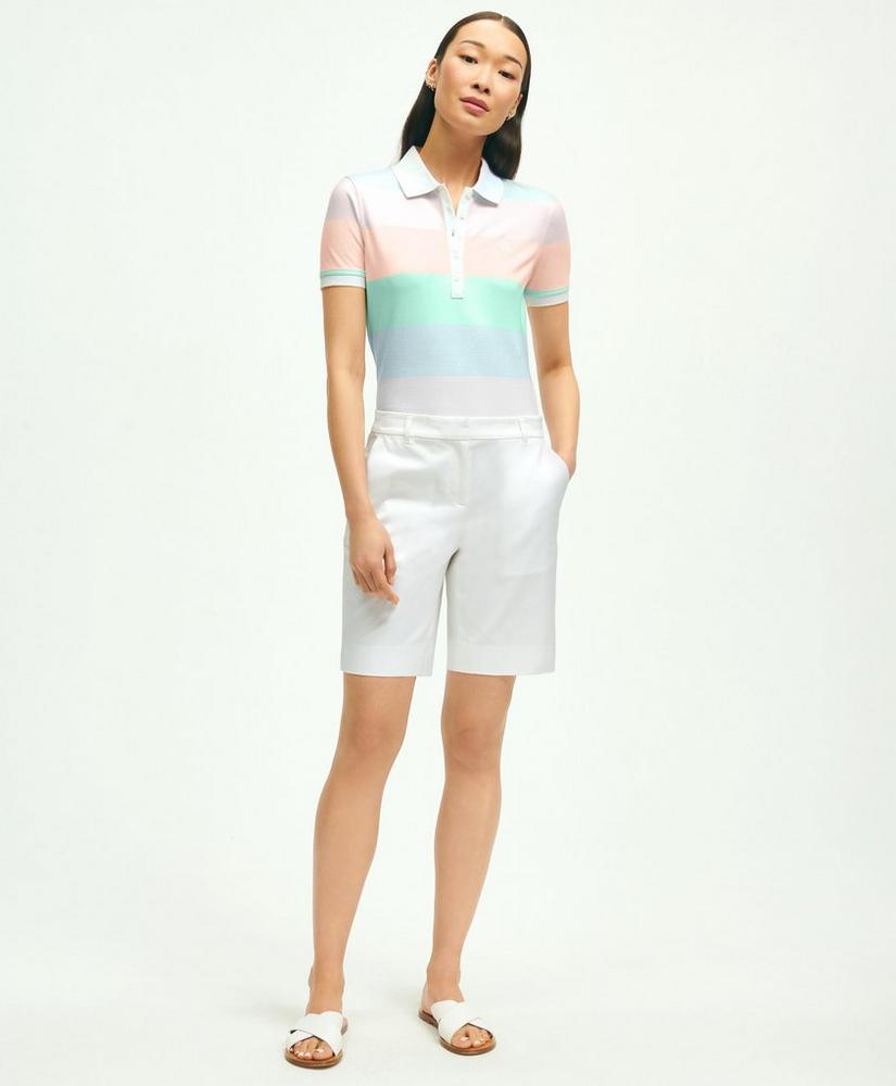 Supima® Cotton Stretch Stripe Pique Polo Shirt, image 2