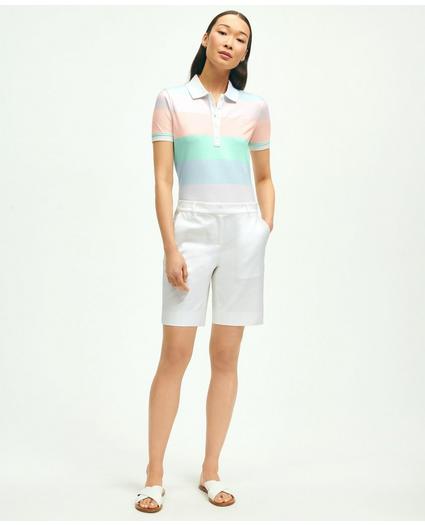 Supima® Cotton Stretch Stripe Pique Polo Shirt, image 2