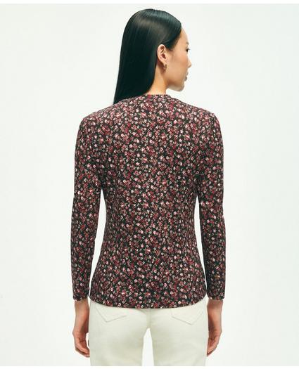 Jersey Floral Ditsy Print Long-Sleeve T-Shirt, image 2