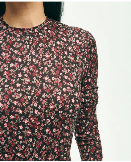 Jersey Floral Ditsy Print Long-Sleeve T-Shirt, image 3