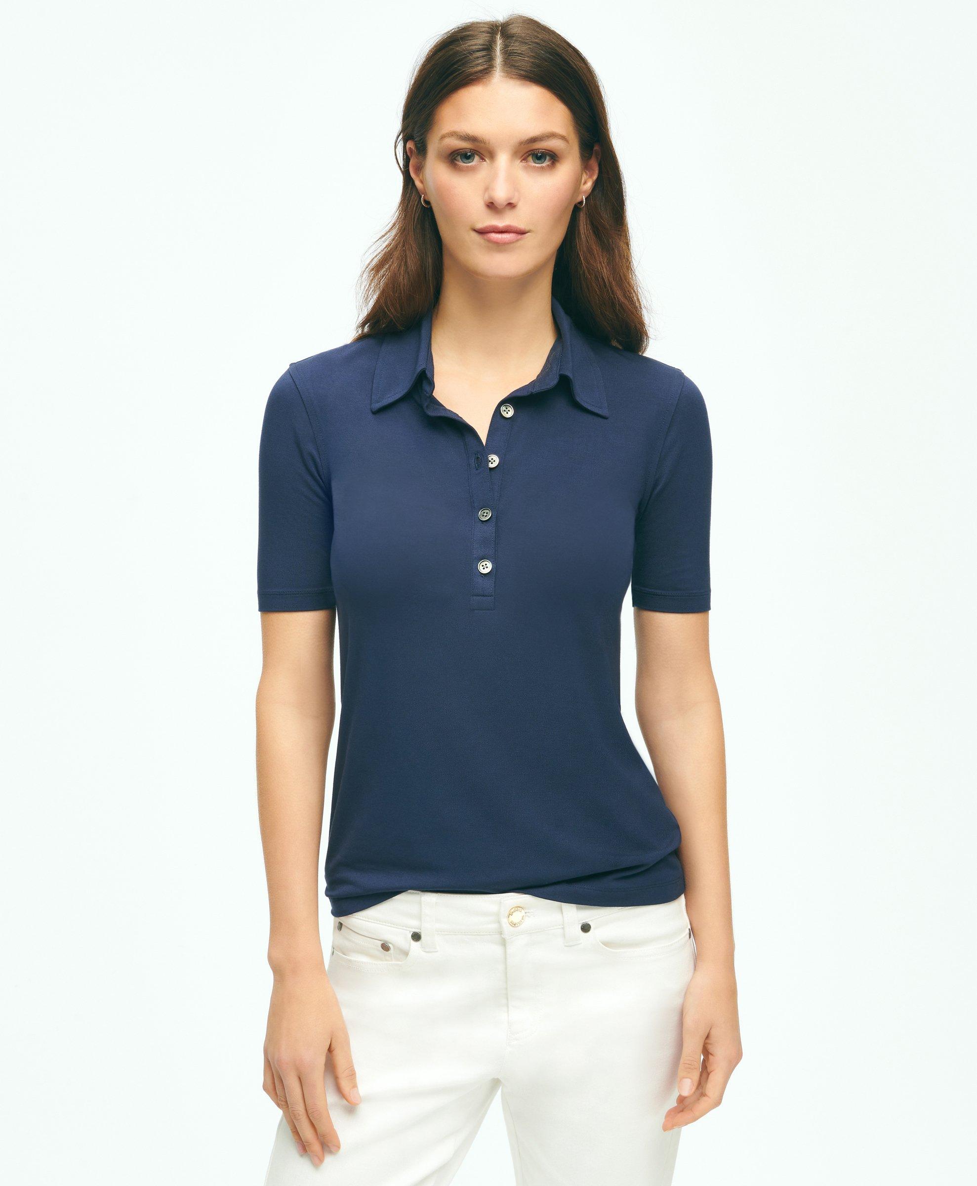 Short Sleeve Jersey Knit Polo Shirt