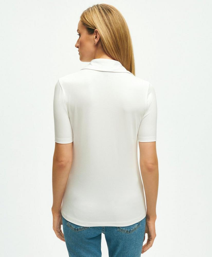 Short-Sleeve Jersey Knit Polo Shirt, image 3