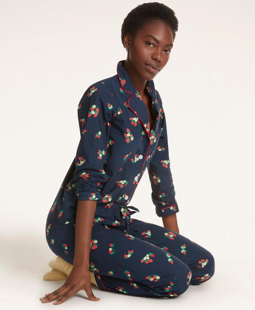 Strawberry Print Supima® Cotton Poplin Pajama Set, image 1