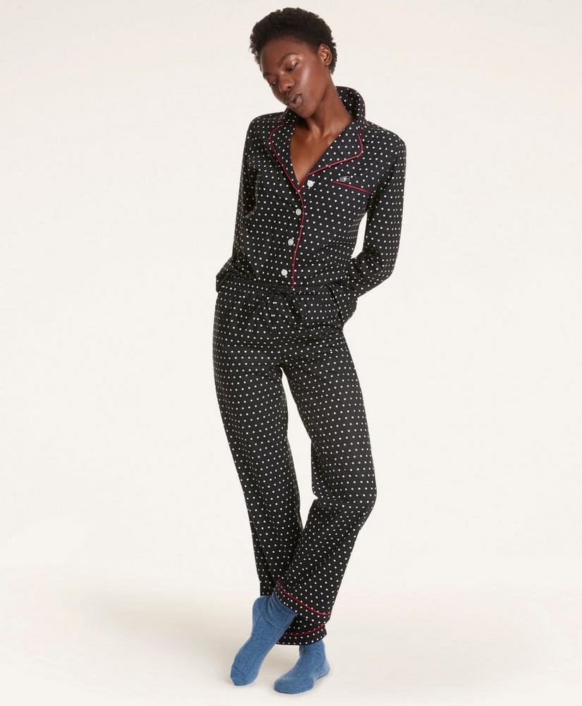Polka-Dot Print Supima® Cotton Poplin Pajama Set, image 1