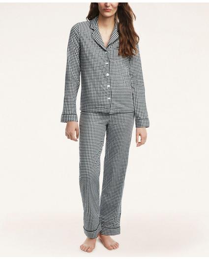 Brushed Cotton Gingham Pajama Set, image 1