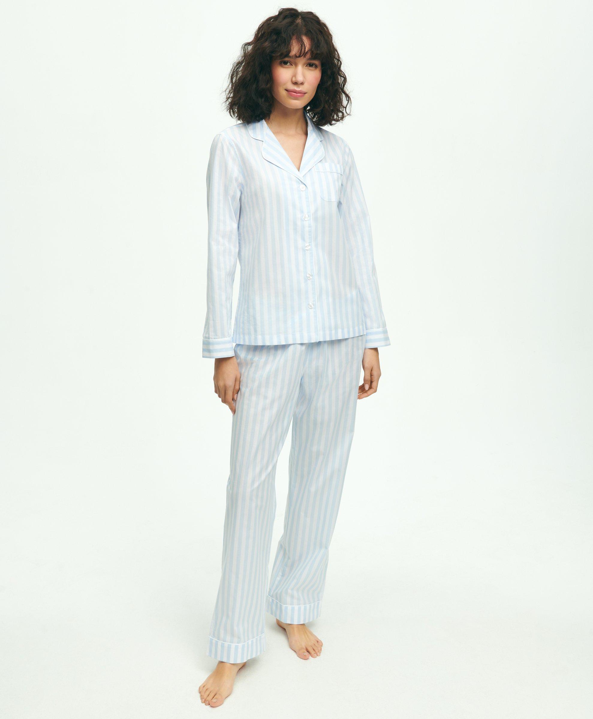 Cotton Poplin Striped Pajama Set