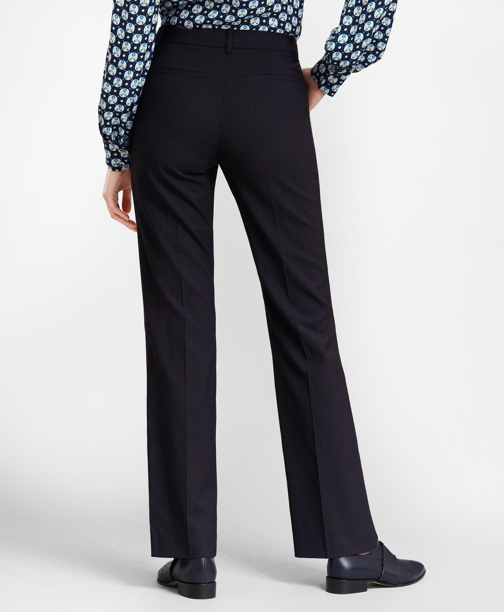 Women's formal pants with fine striped pattern 12179 - willsoor