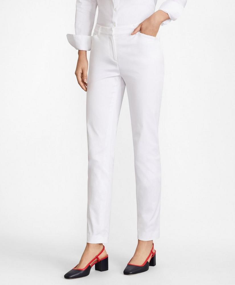 Stretch Cotton Twill Ankle Pants, image 1