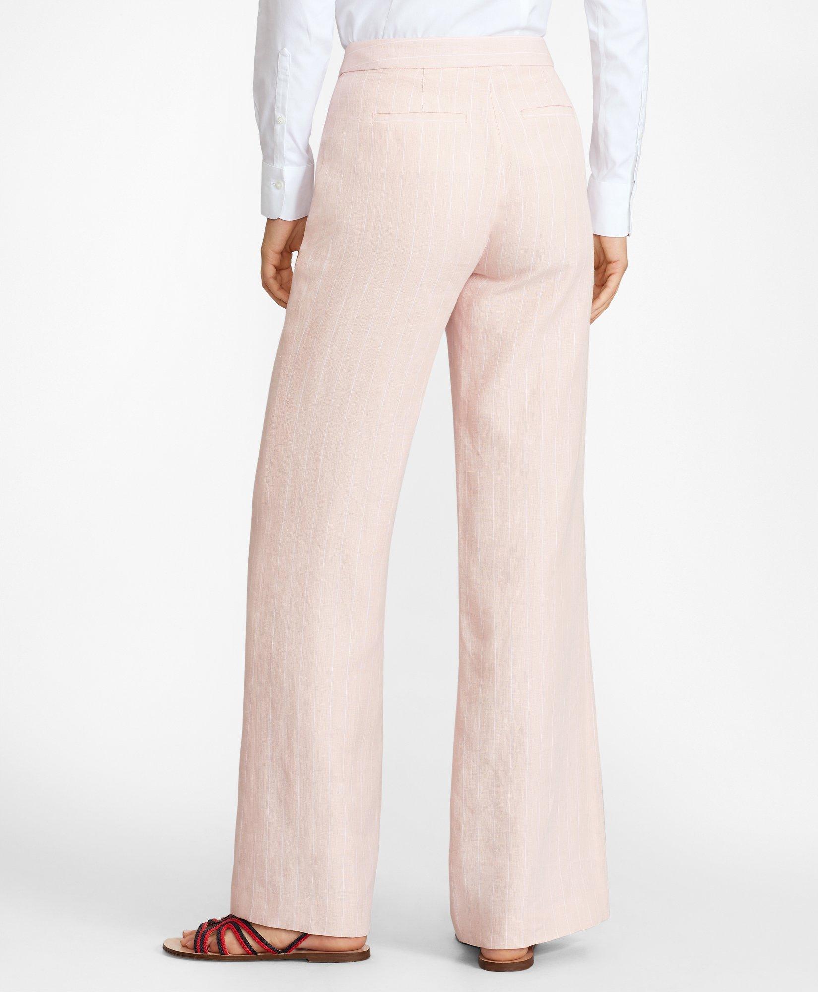 Pinstriped Linen Pants