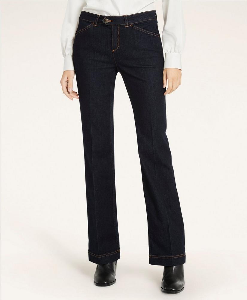 Stretch Cotton Flared Jeans, image 1