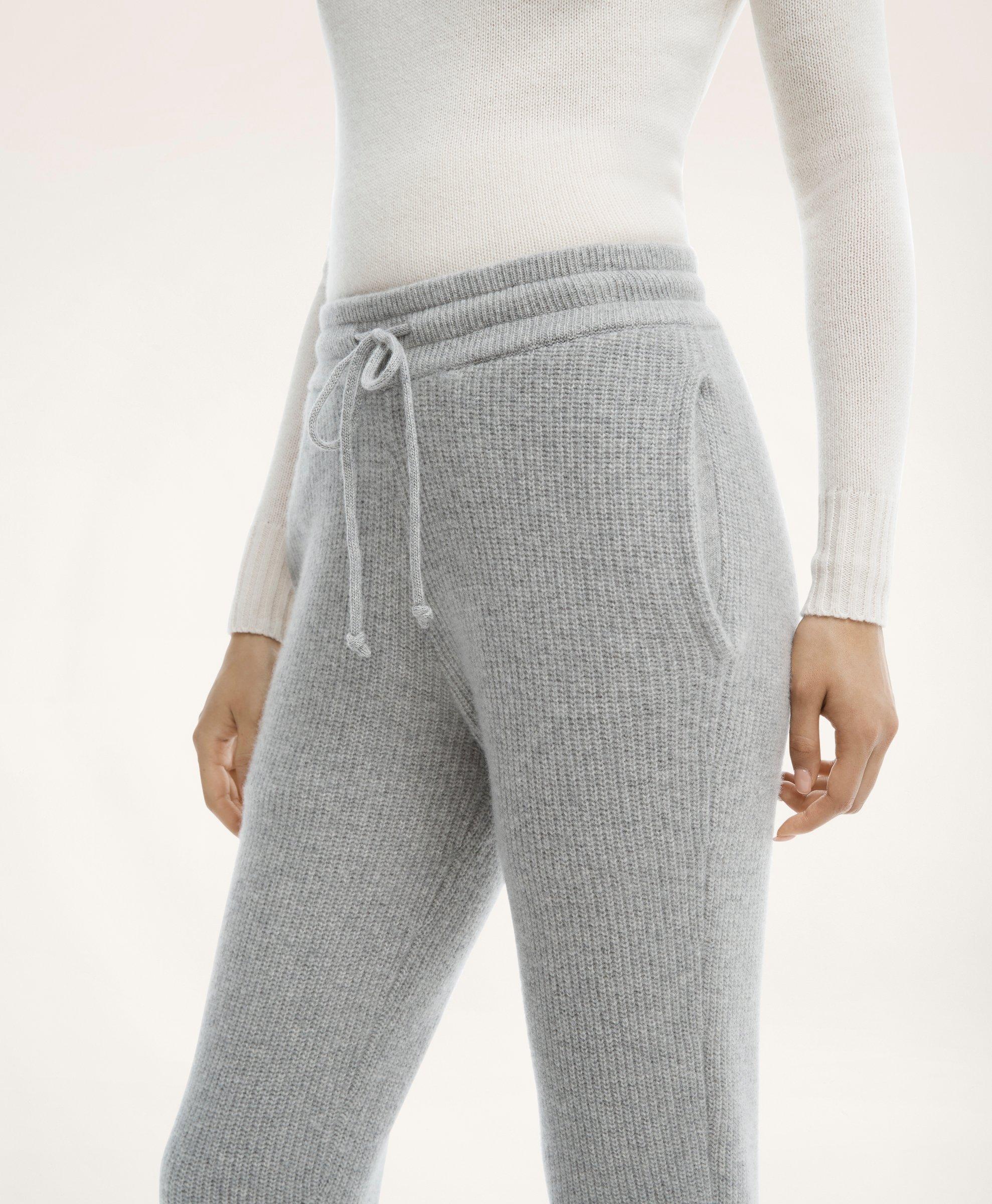 Women's cashmere ribbed cuff jogger