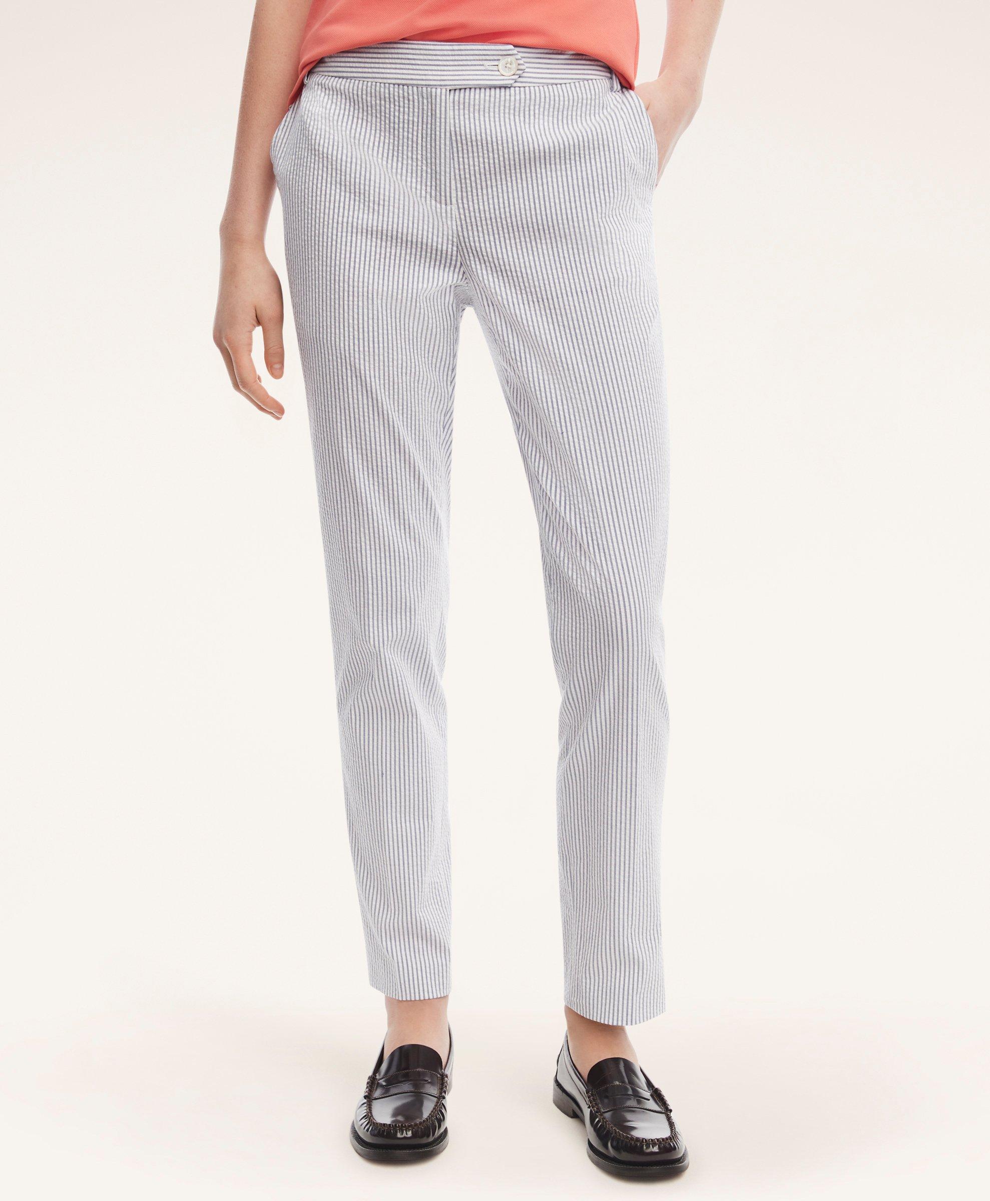 Stretch Cotton Seersucker Pants