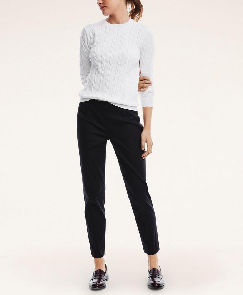 Stretch Cotton Side-Zip Slim Ankle Pants, image 2