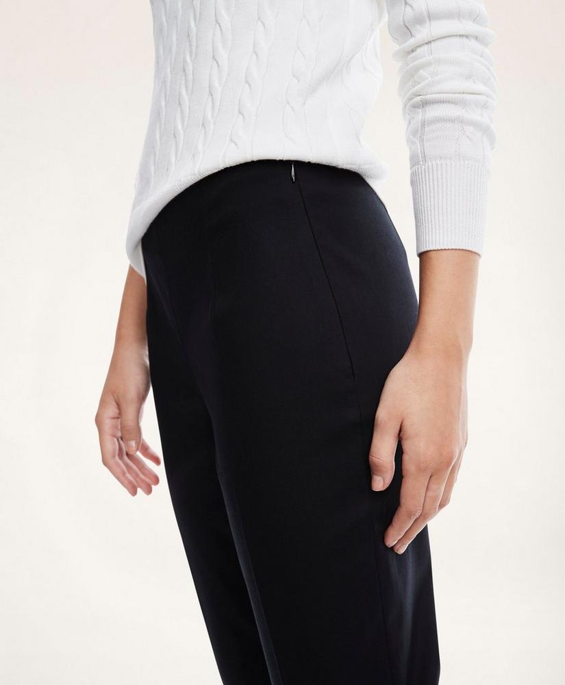 Stretch Cotton Side-Zip Slim Ankle Pants, image 3