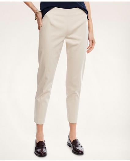 Stretch Cotton Side-Zip Slim Ankle Pants, image 1
