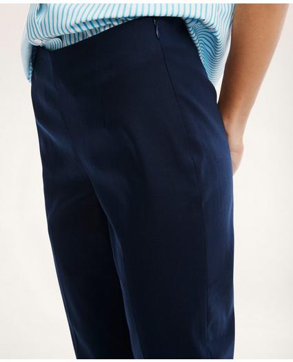 Stretch Cotton Side-Zip Slim Ankle Pants, image 3
