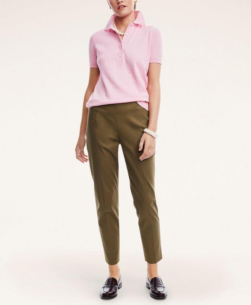 Stretch Cotton Side-Zip Slim Ankle Pants, image 2