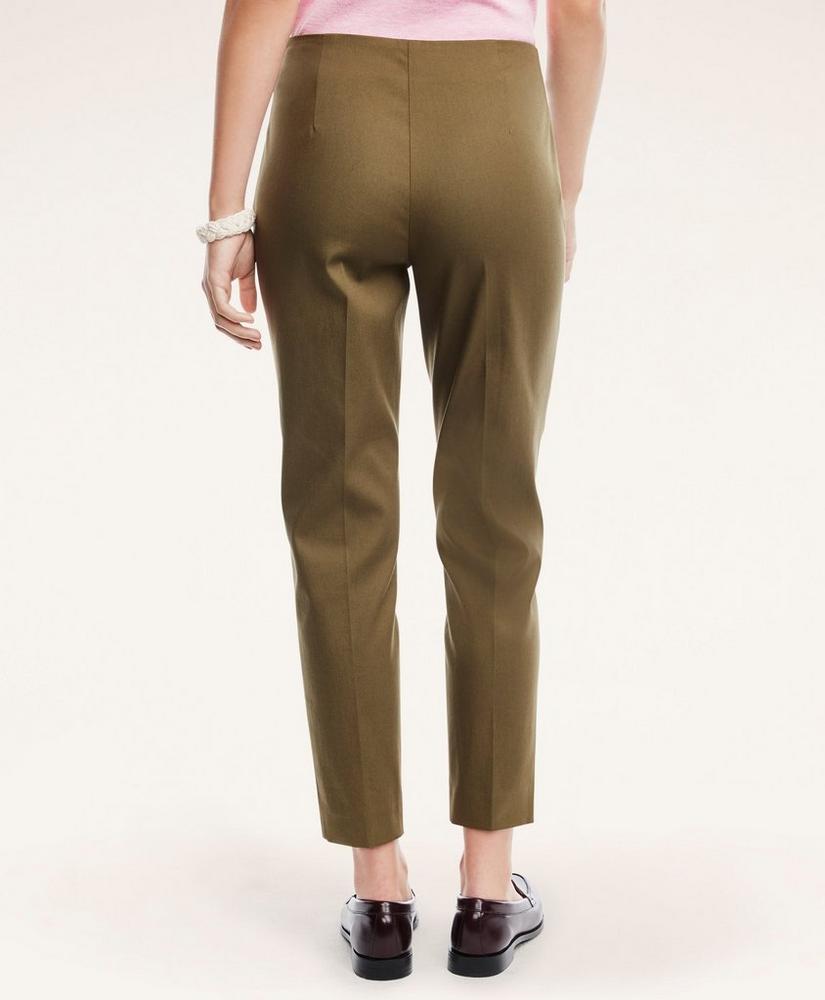 Stretch Cotton Side-Zip Slim Ankle Pants, image 4