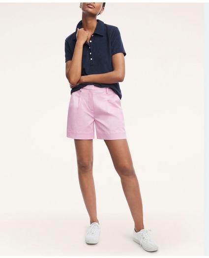 Cotton High-Waisted Pleated Shorts, image 2