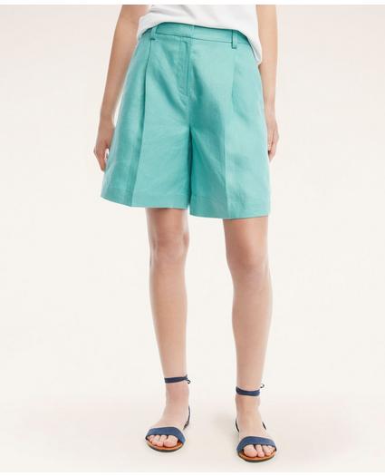 Linen Pleated Shorts, image 1