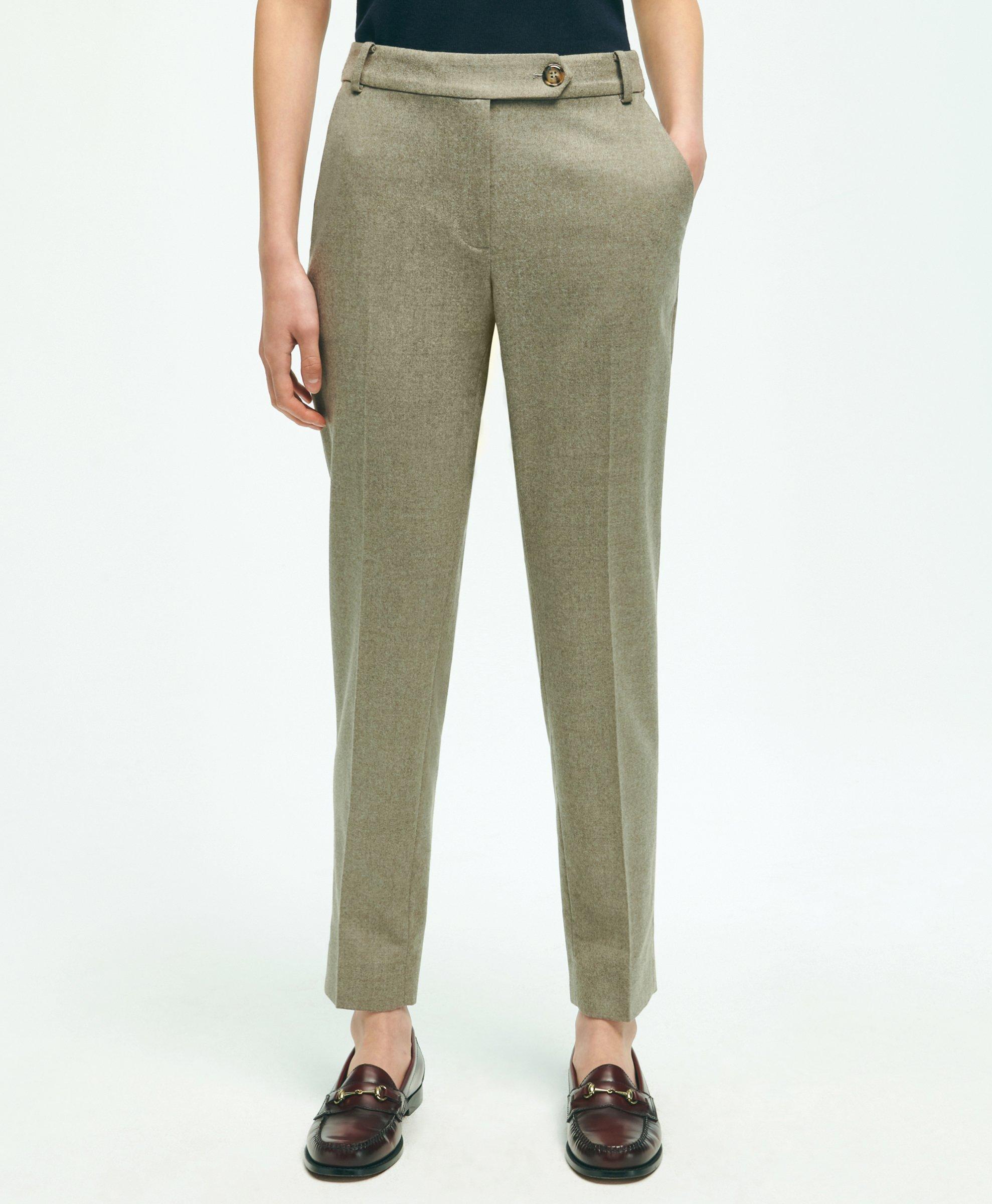 Wide Leg Fine Twill Crepe Pants