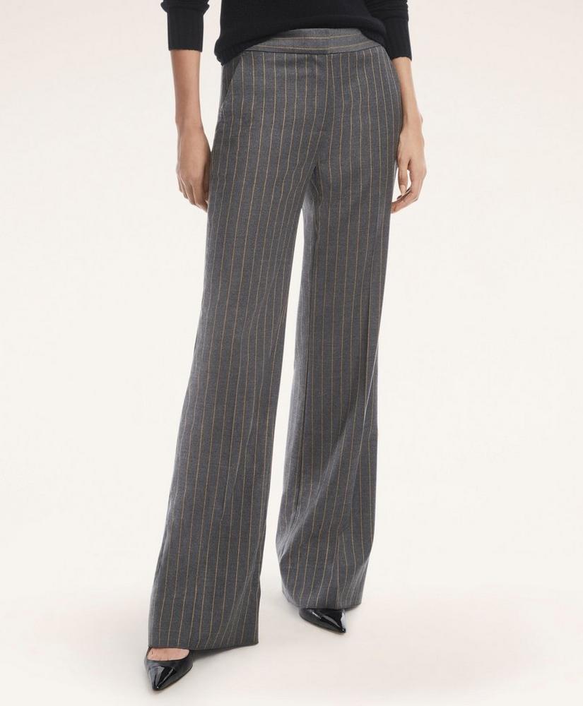 Wool Stretch Flannel Pinstripe Trousers, image 1