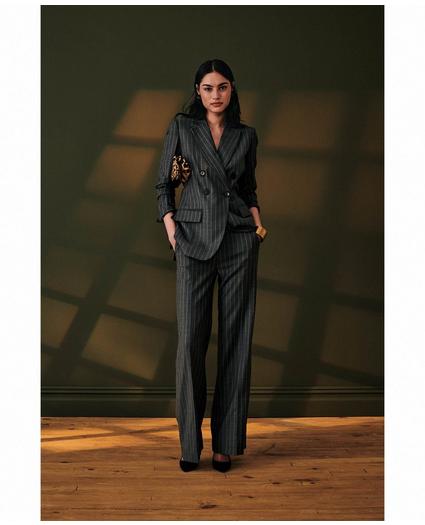 Wool Stretch Flannel Pinstripe Trousers, image 3