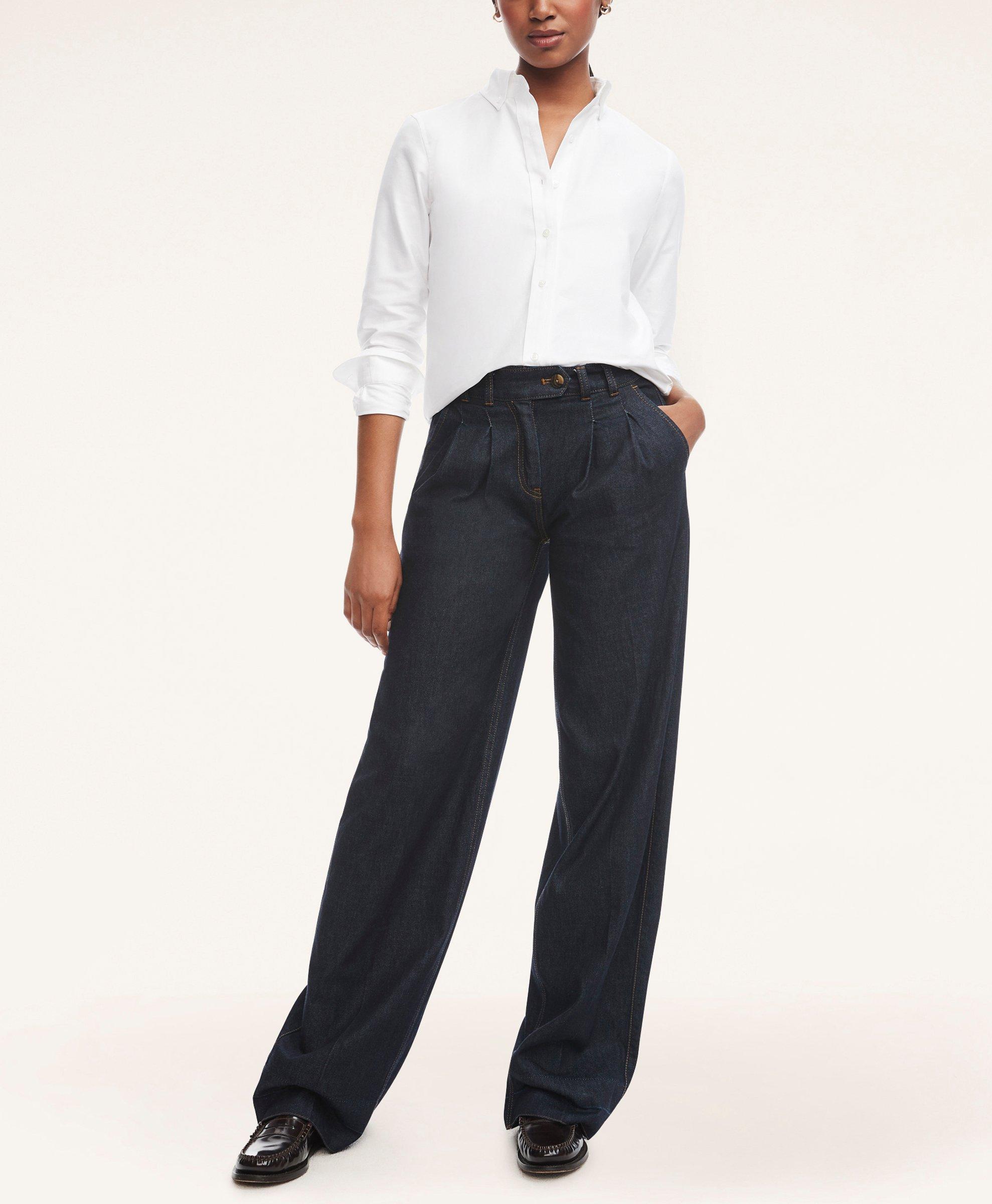 Wide Leg Denim Trousers