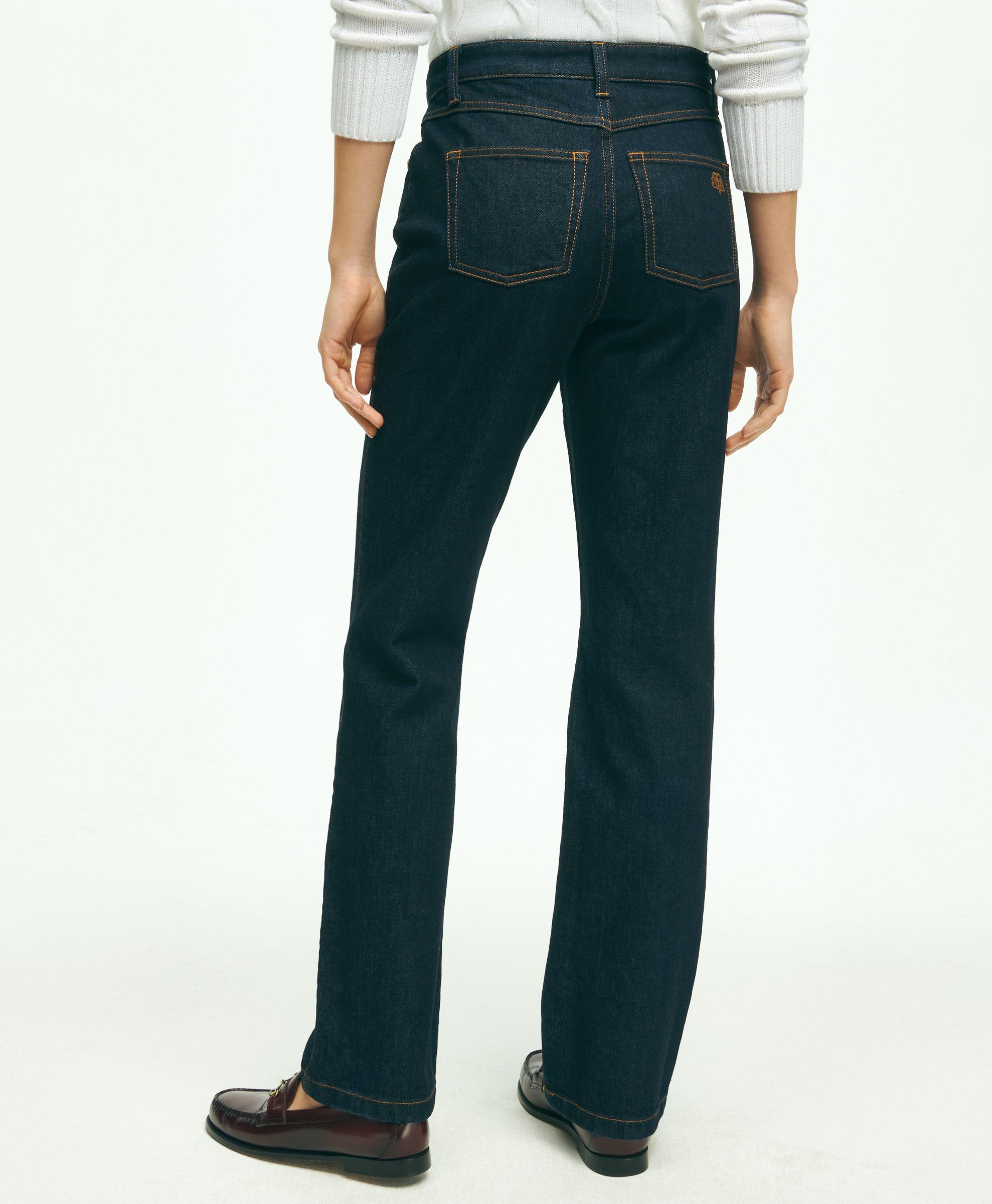 Denim 5-Pocket Leg Slim Straight Jeans