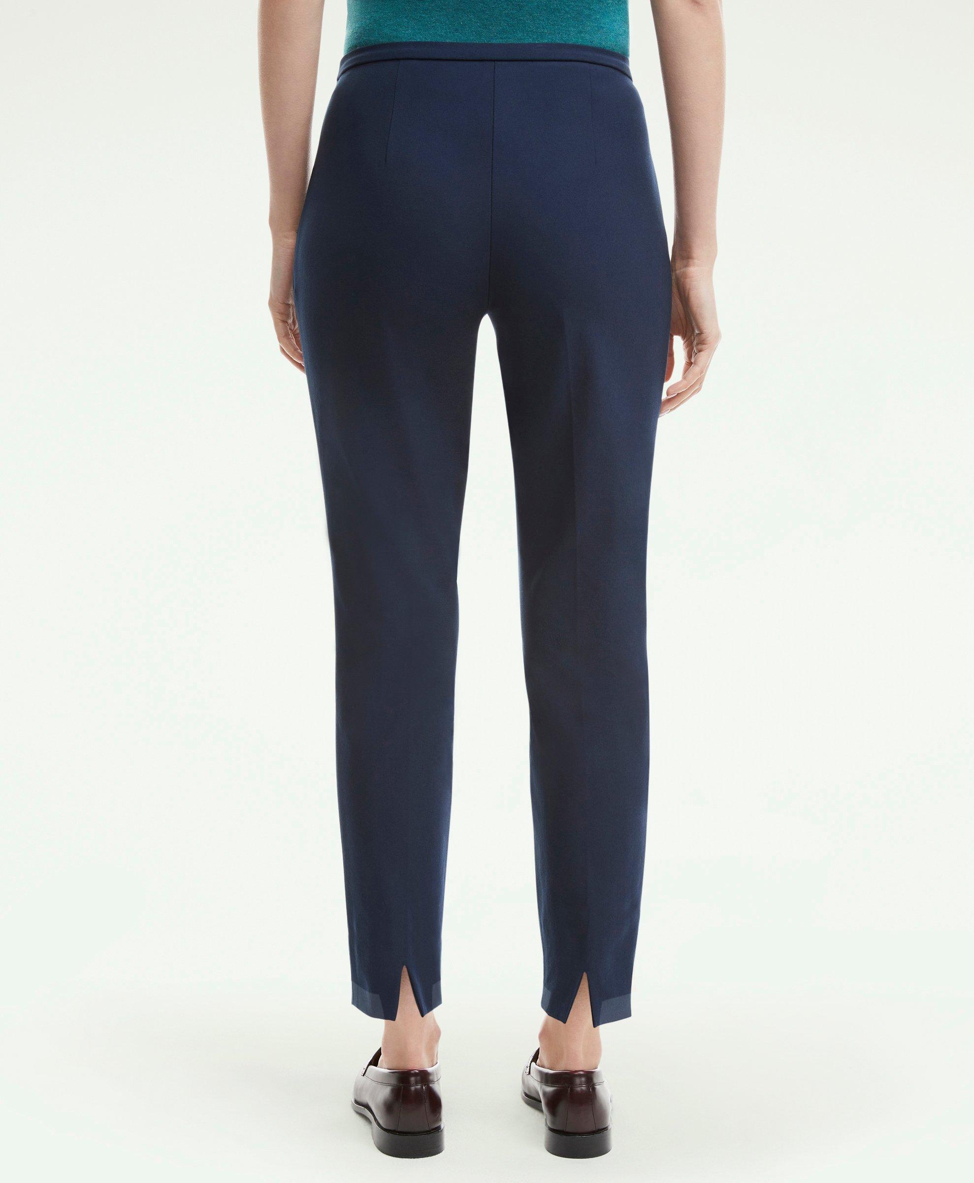 Comfortable pants with striped texture - Blue - Sz. 42-60 - Zizzifashion