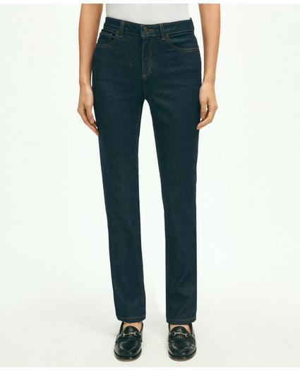 Stretch Cotton Slim-Straight Denim Jeans, image 1