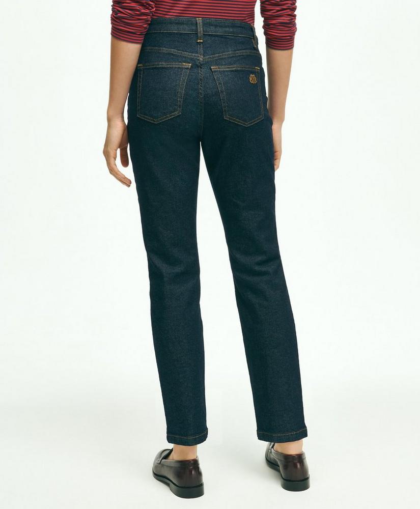 Stretch Cotton Slim-Straight Cropped Denim Pants, image 3