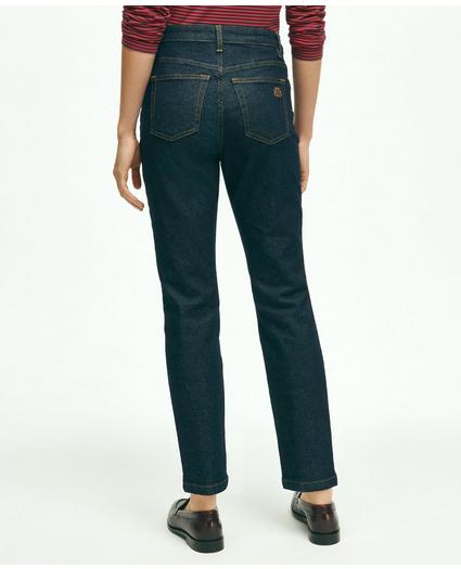 Stretch Cotton Slim-Straight Cropped Denim Pants, image 3