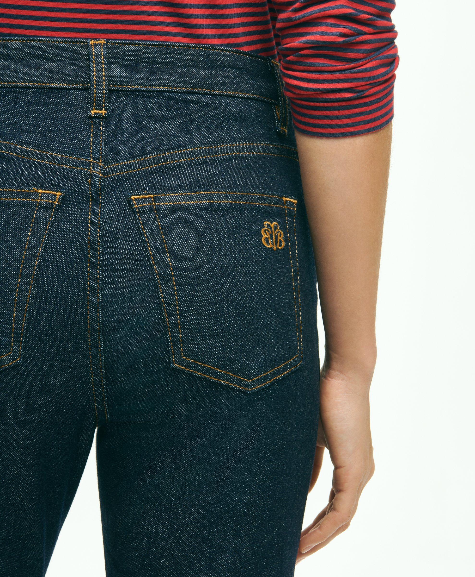 Stretch Cotton Slim-Straight Cropped Denim Jeans, image 2