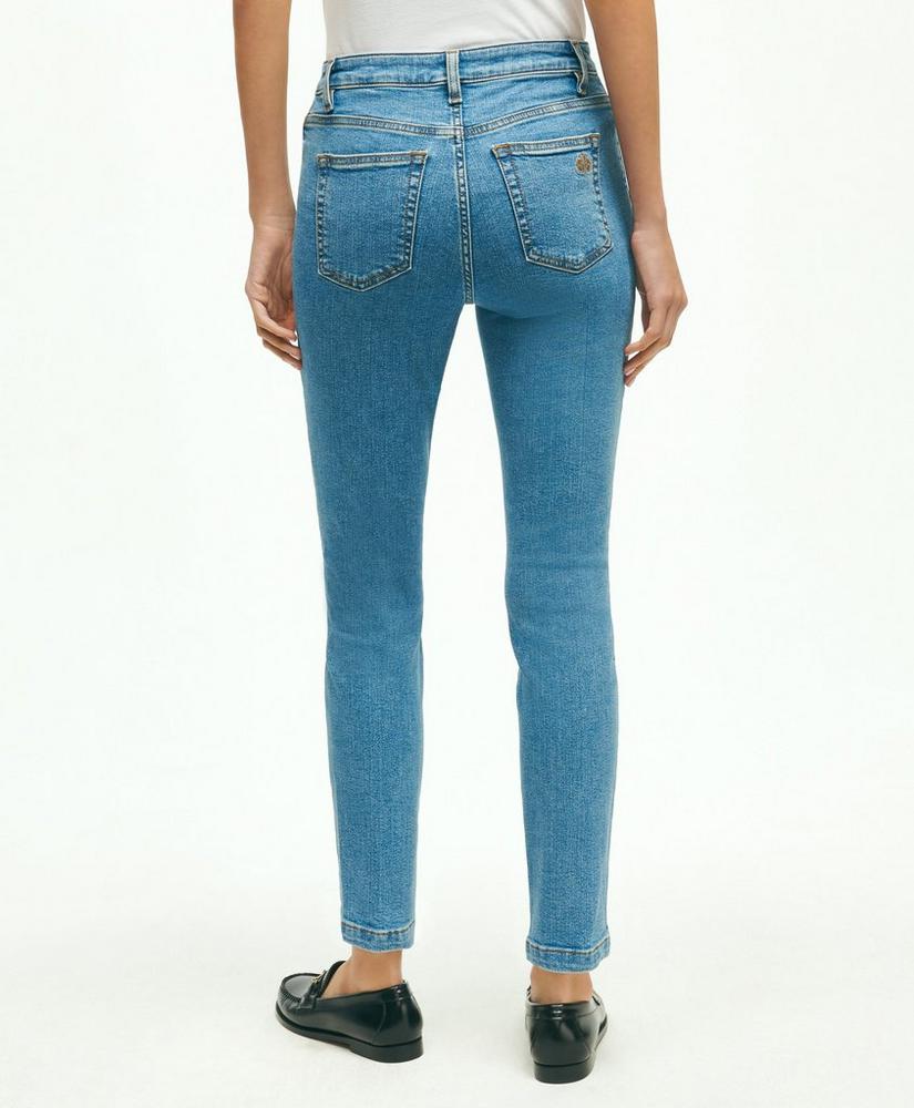 Stretch Cotton Slim-Straight Cropped Denim Jeans, image 5