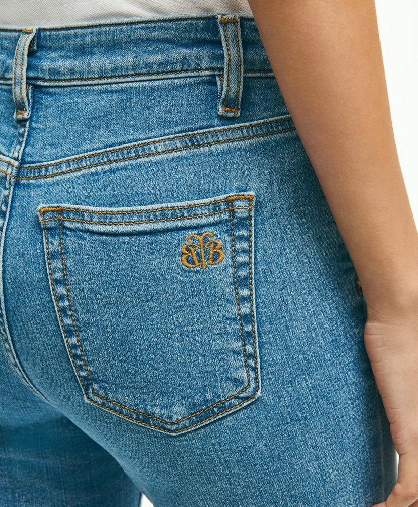 Stretch Cotton Slim-Straight Cropped Denim Jeans, image 6
