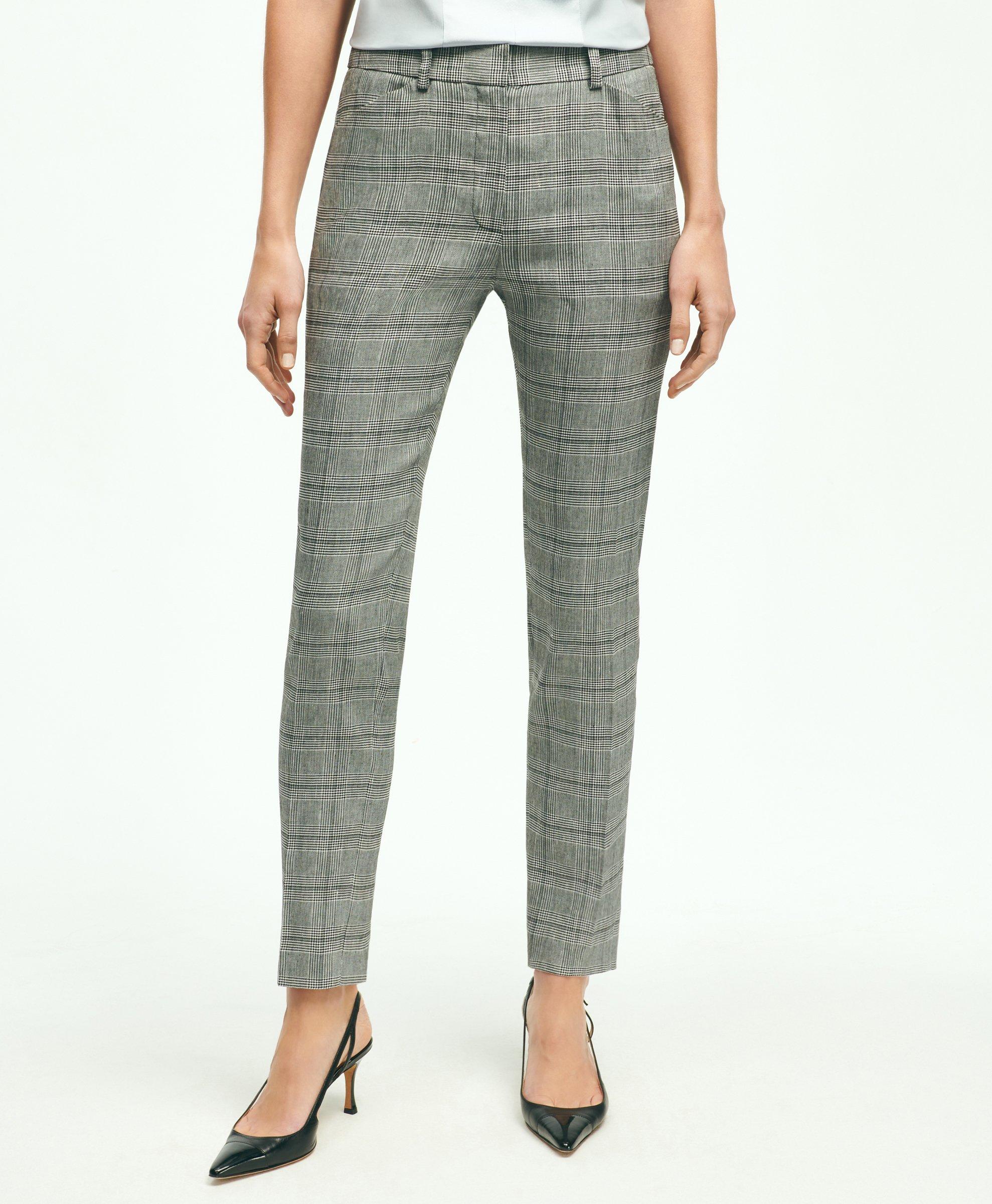 Gray plaid 2024 pants womens