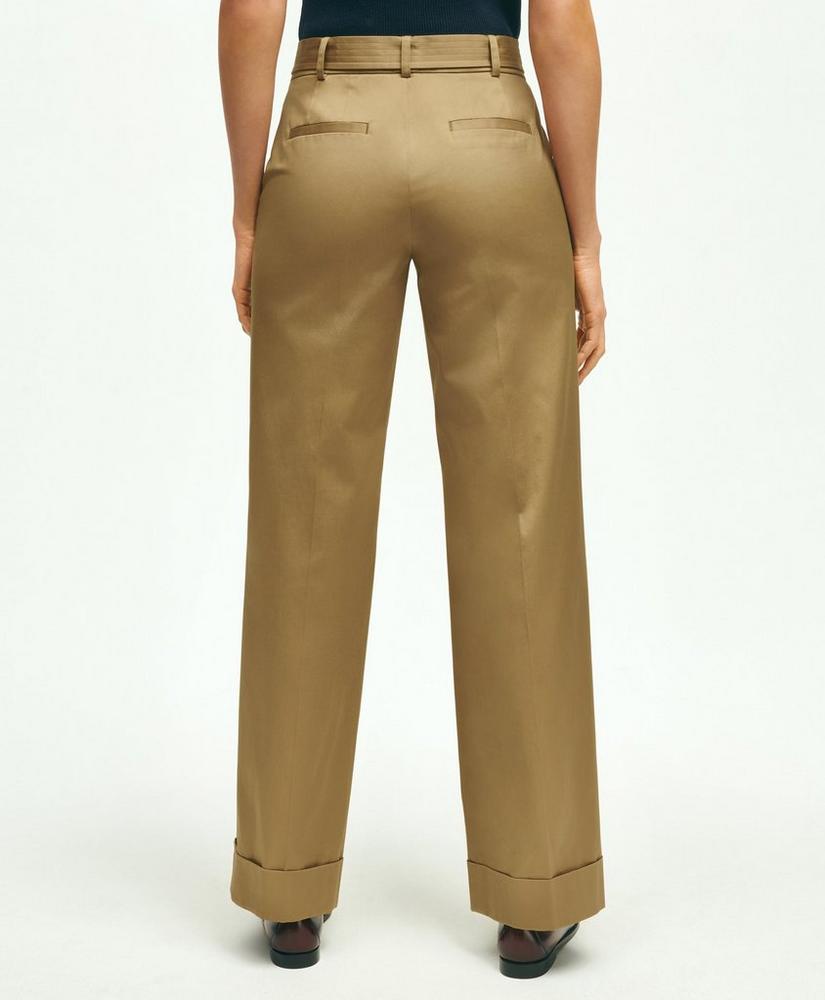 Stretch Cotton Twill Belted Pants, image 3