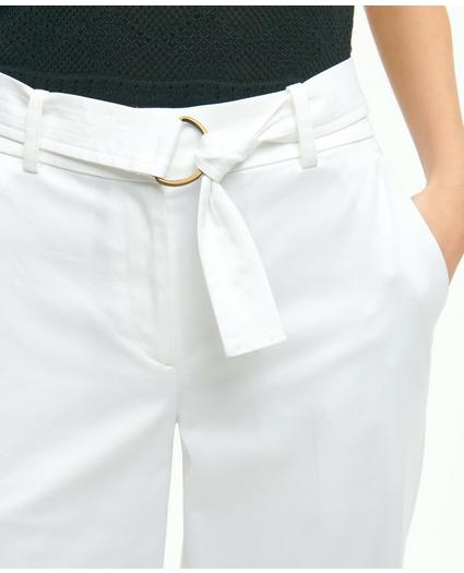 Stretch Cotton Twill Belted Pants, image 3