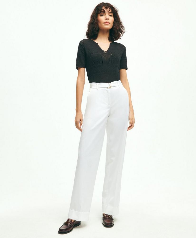 Stretch Cotton Twill Belted Pants, image 5