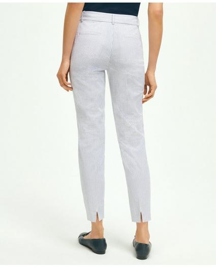 Stretch Cotton Seersucker Cropped Pants, image 3