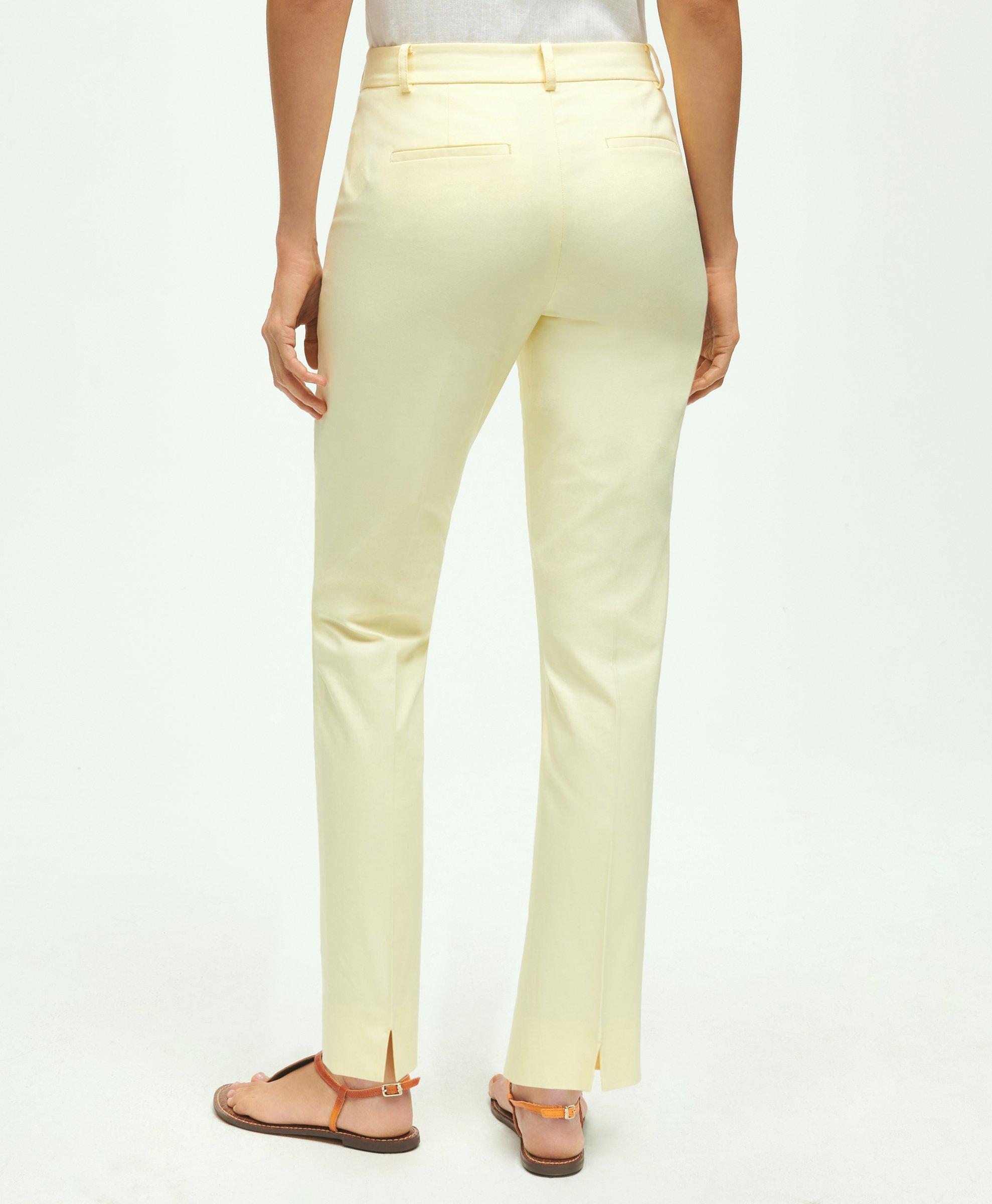 Stretch Cotton Pinpoint Oxford Cropped Pants, image 2