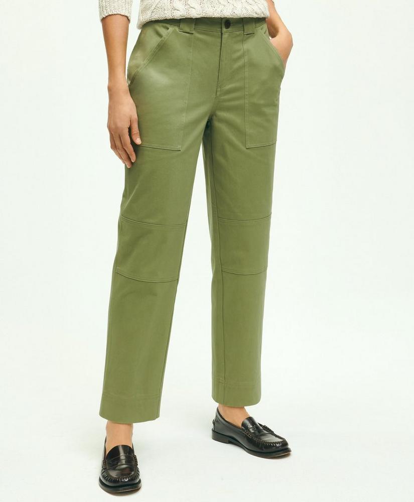 Stretch Cotton Relaxed Utility Pants, image 1