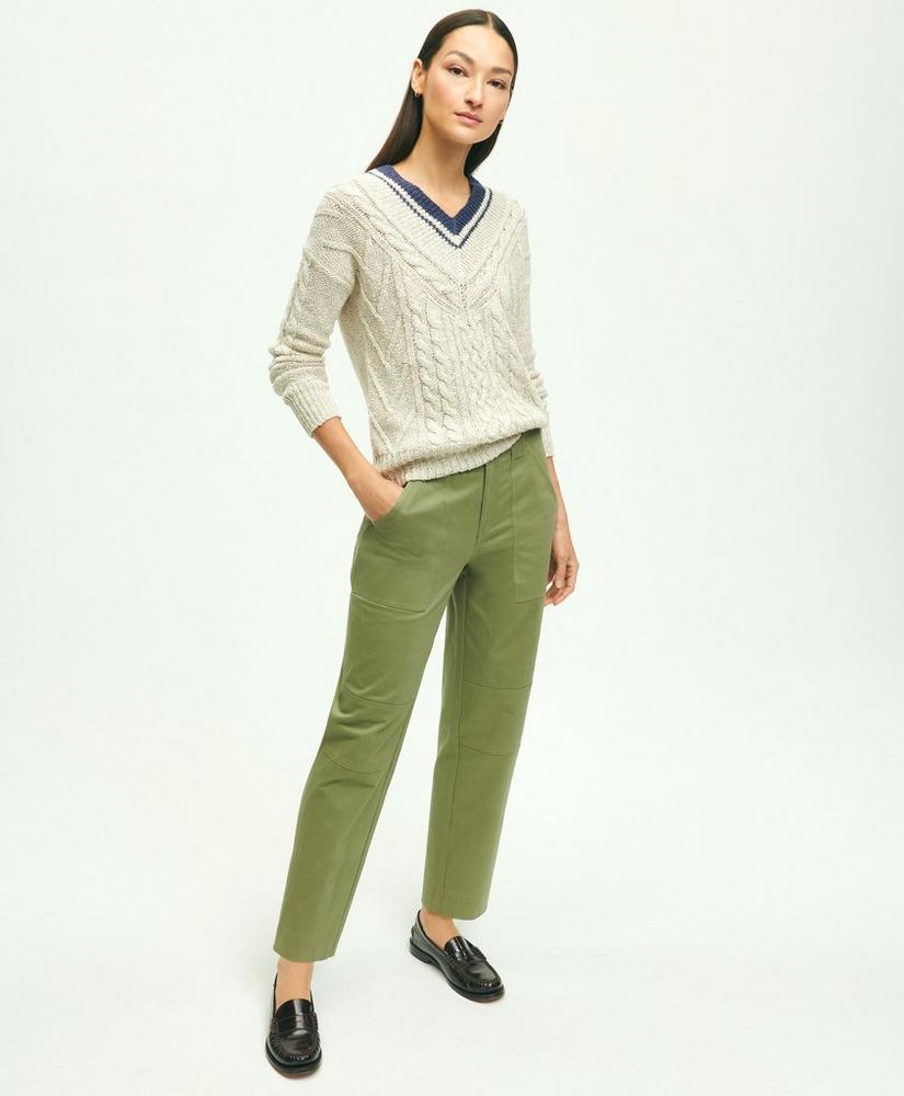Stretch Cotton Relaxed Utility Pants, image 2