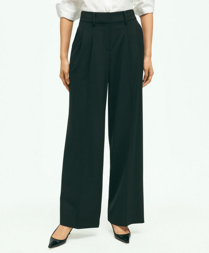 The Essential Brooks Brothers Stretch Pleat-Front Wide Leg Trousers, image 1