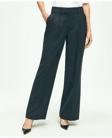 The Essential Brooks Brothers Stretch Pleat-Front Wide Leg Trousers, image 1