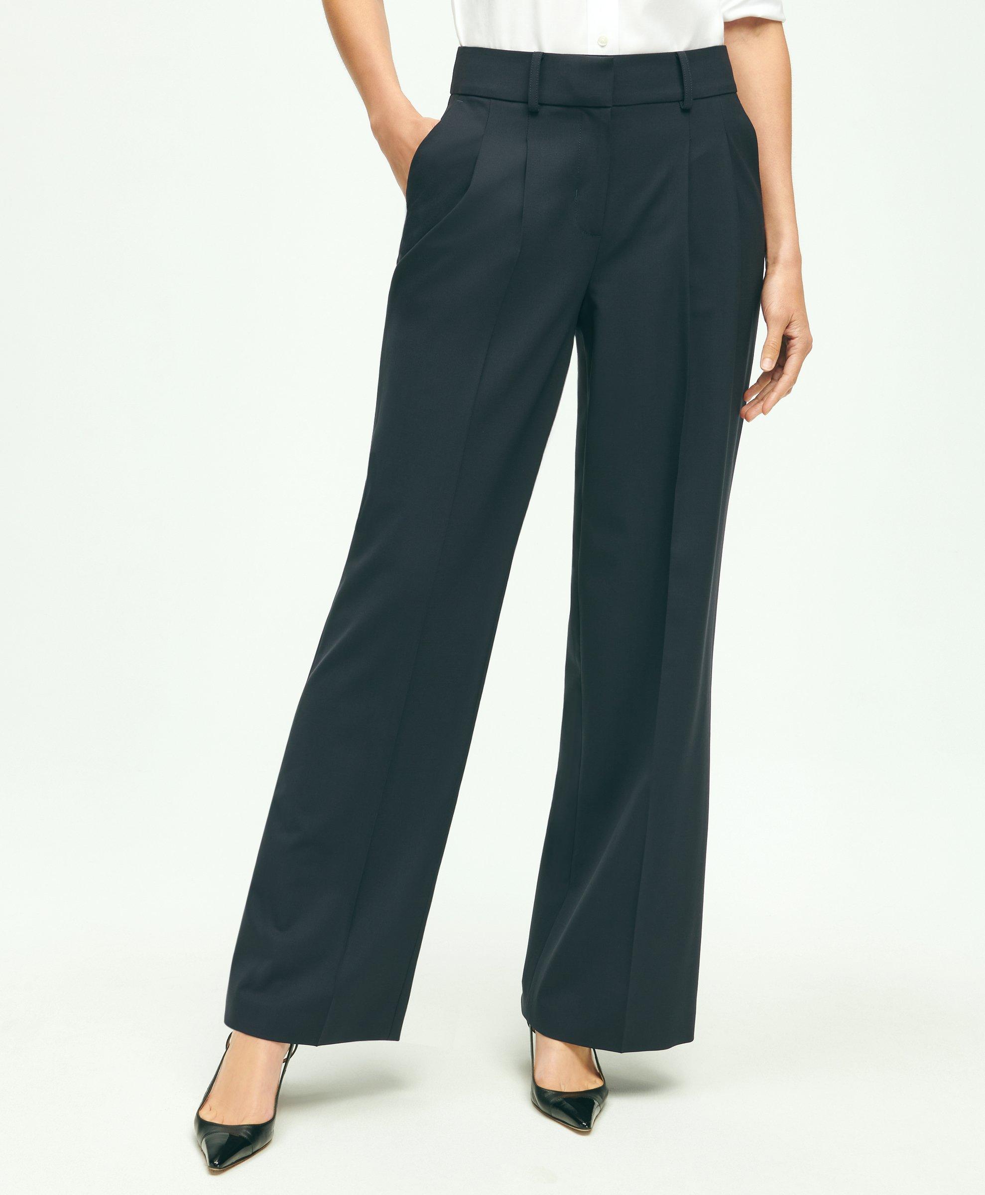 Wide Leg Stretch Trouser - Black