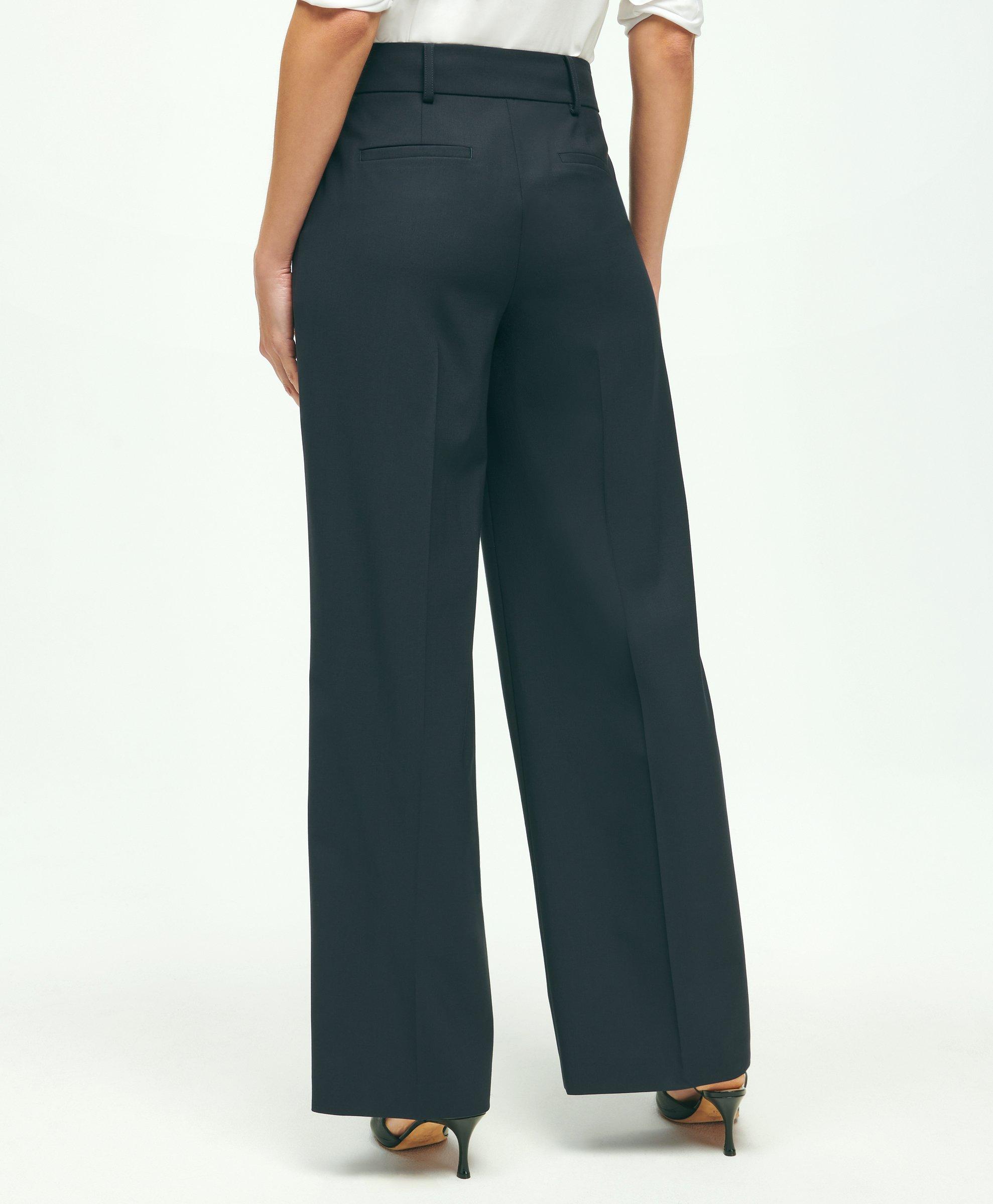 The Essential Brooks Brothers Stretch Pleat-Front Wide Leg Trousers