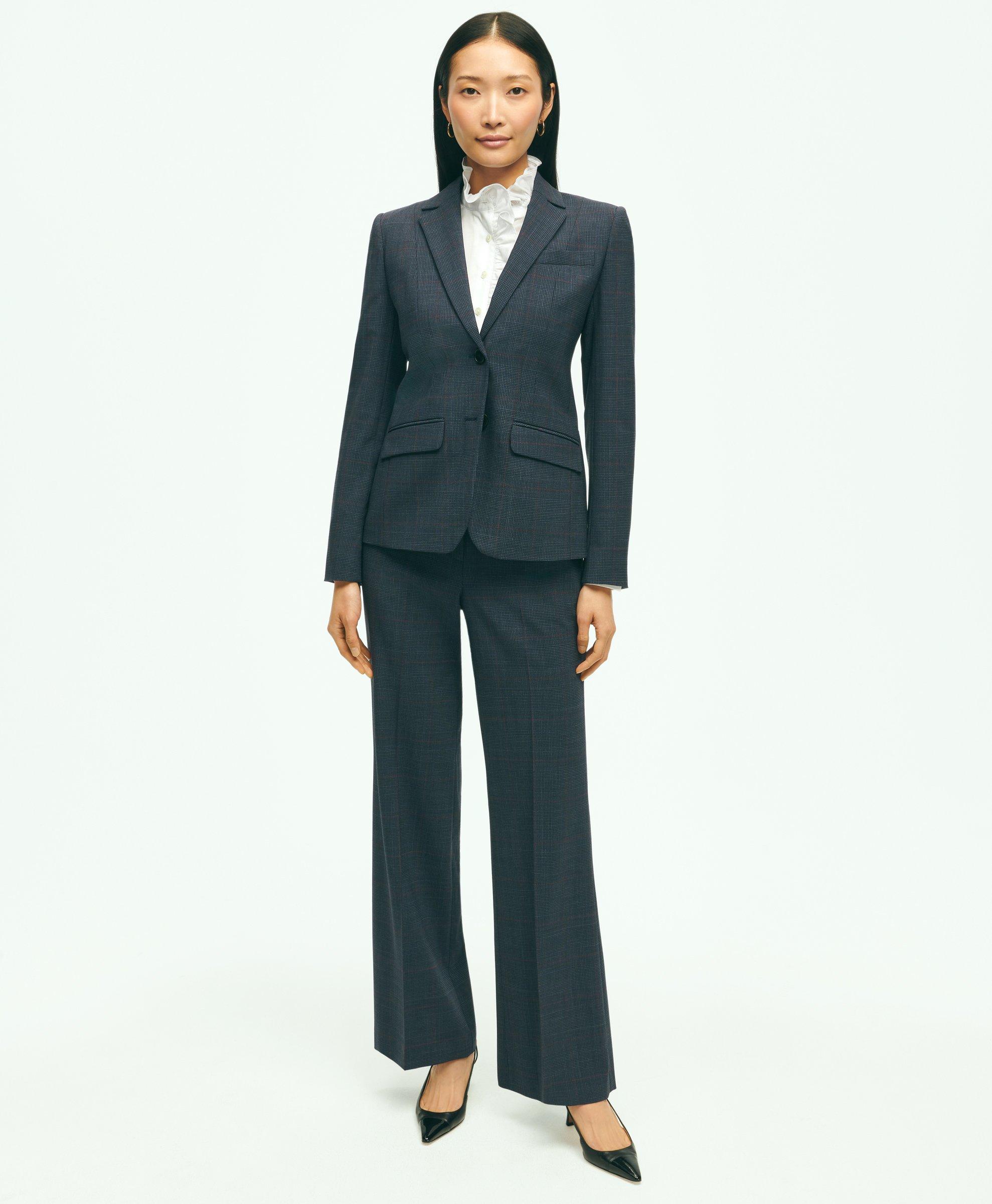 Ladies wide clearance leg trouser suit