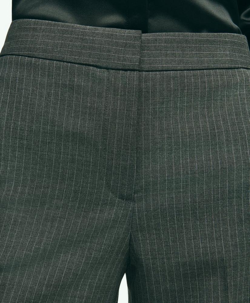 Stretch Wool Pinstripe Wide Leg Trouser, image 4